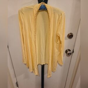 Elegant Yellow Women's Open-Front Cardigan